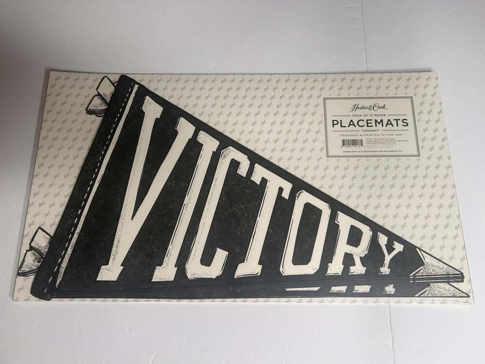 Hester & Cook Victory Pennant Paper Placemats Set Of 12